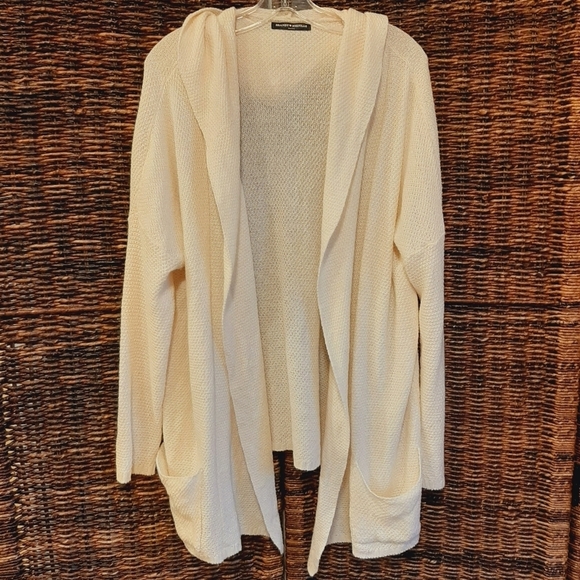 Brandy Melville Sweaters - Brandy Melville One Size Ayara Knit Hoodie Cardigan Sweater Cream Longline Boho